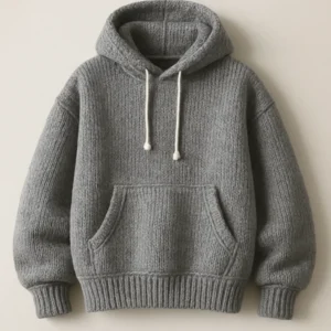 Soft touch yarn Chunky Cable Knit Pullover Hoodie manufacturing company China
