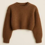 bulk order brown cropped cable knit sweater china company