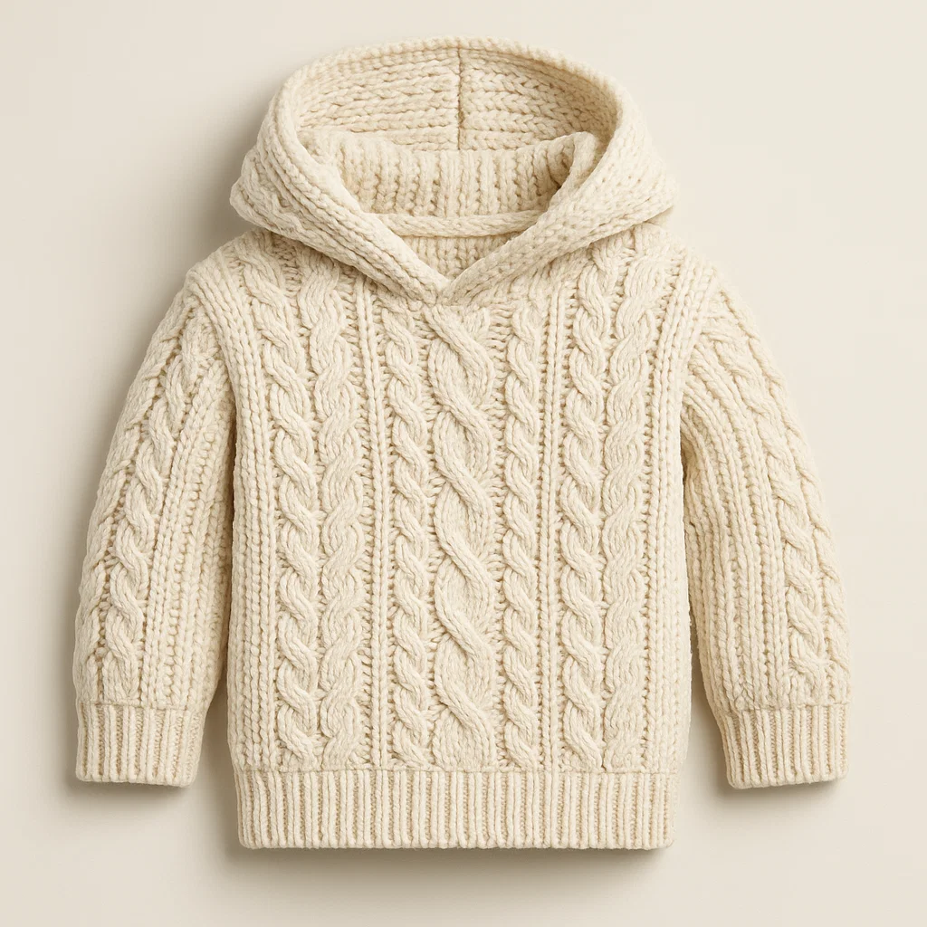 bulk wholesale china custom Chunky Cable Knit Pullover Hoodie (3G5G) manufacturer factory