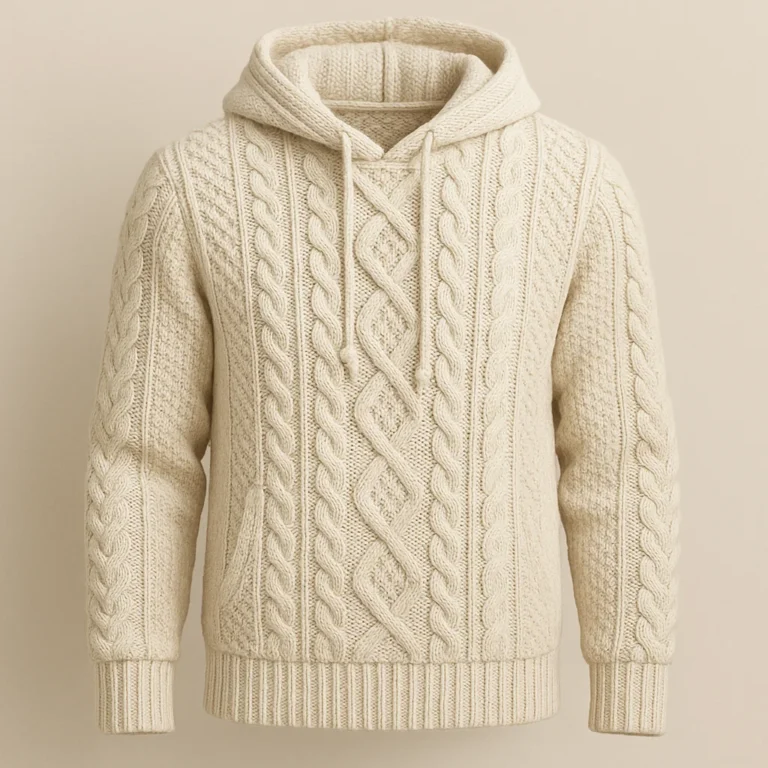 china oem Classic Cable Knit Hoodie supplier