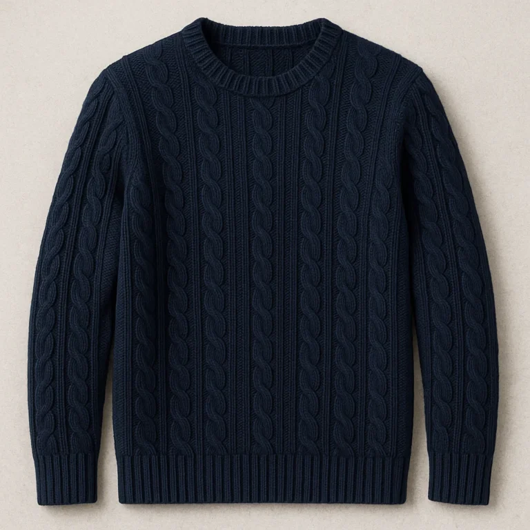 china top navy cable knit pullover factory supplier