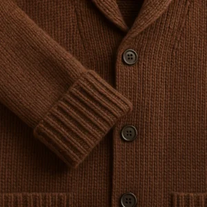 cuff button shawl neck cardigans