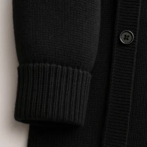 cuff detail of black knit cardigans