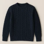 custom oem navy cable knit pullover manufacturer company