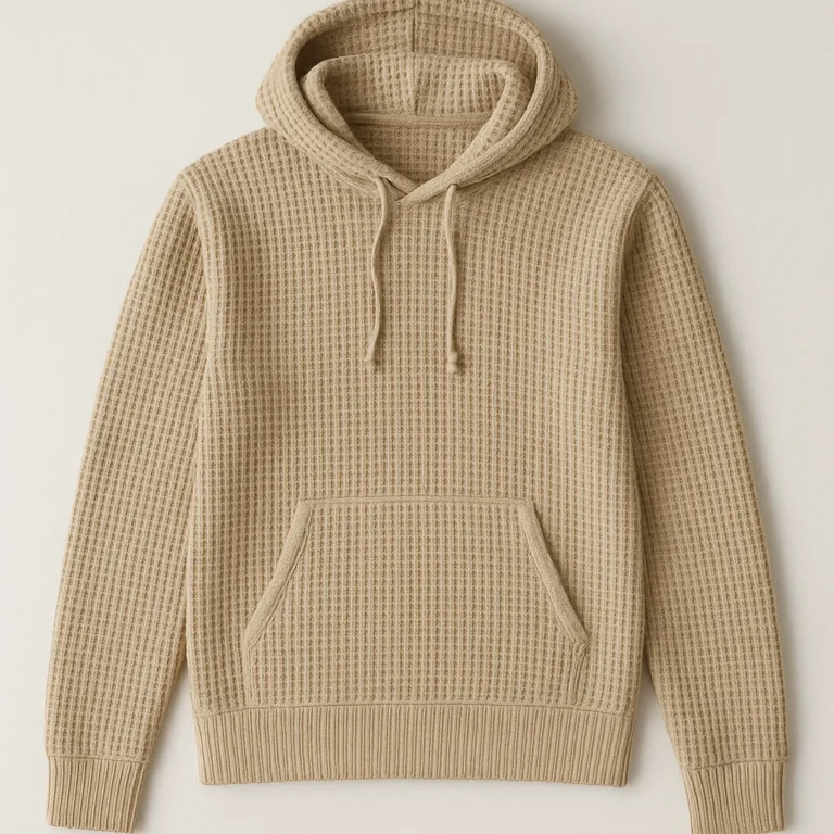 custom top china Waffle Knit Pullover Hoodie supplier company