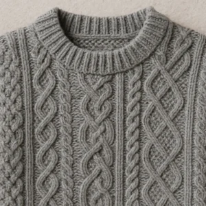 detail rib of irish knitted sweater