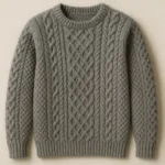 grey custom bulk china irish cable knit sweater manufacturer