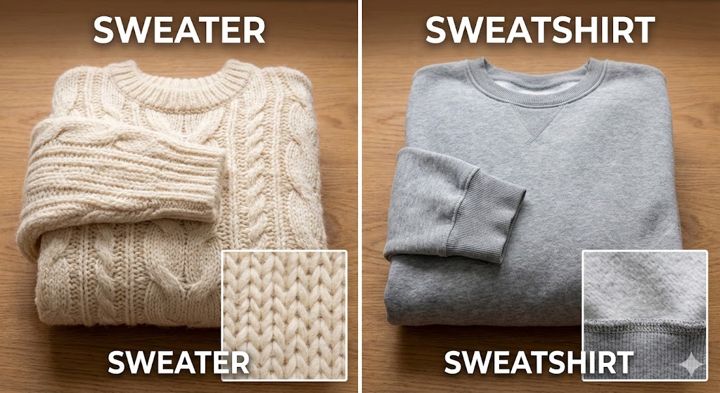 sweater vs sweatshirts