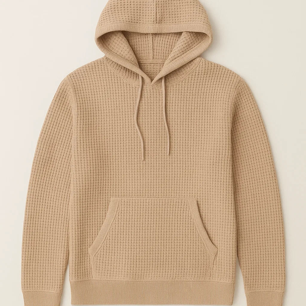 wholesale Waffle Knit Pullover Hoodie china oem manufacturer