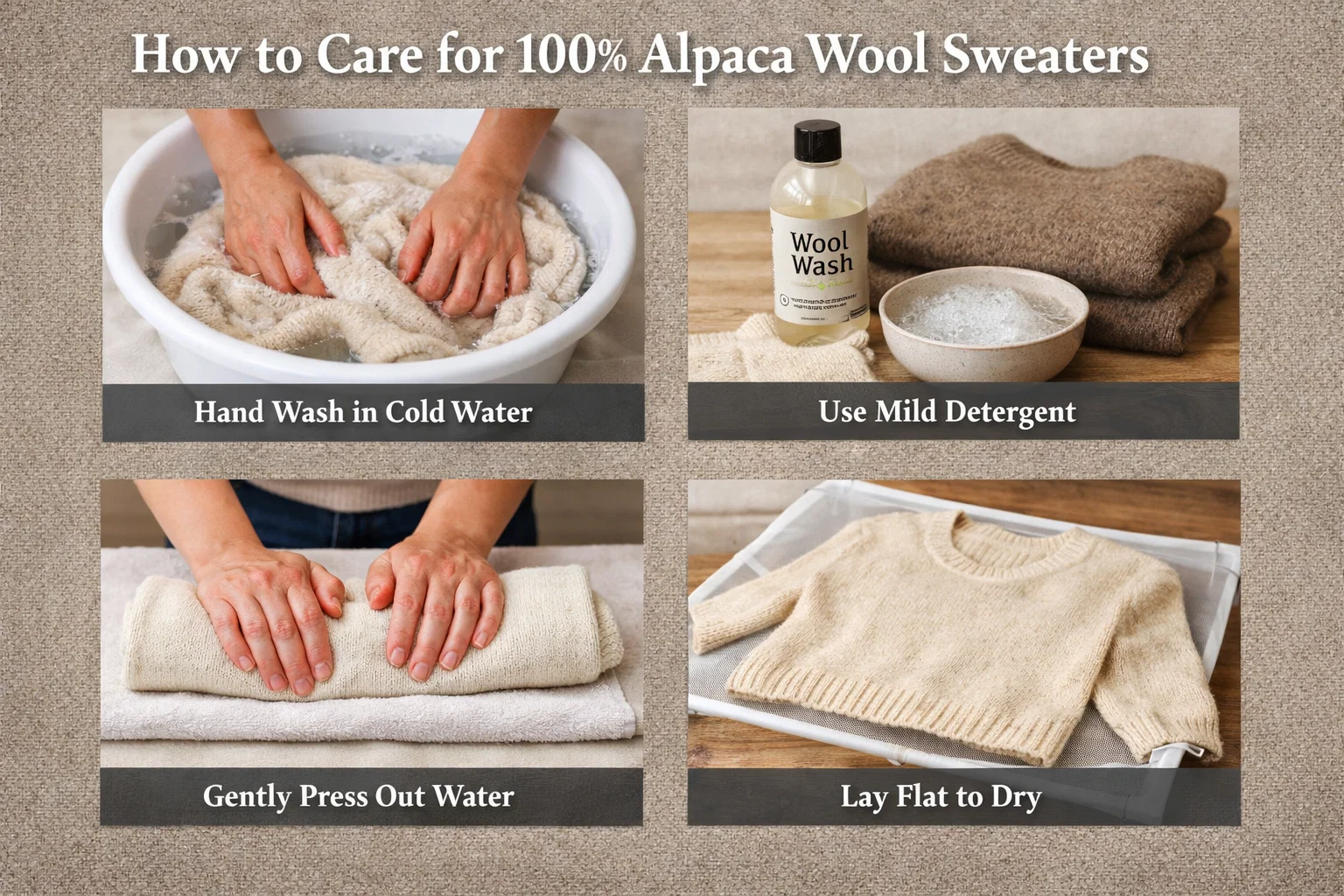 How to Wash Alpaca Wool by Hand