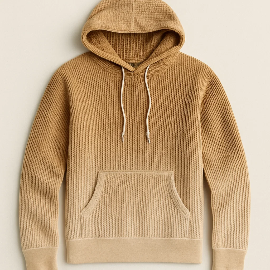 Anti pilling Thermal Waffle Knit Hoodie knitwear production China