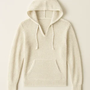 Fast sampling Airy Open Knit Hoodie custom manufacturing China