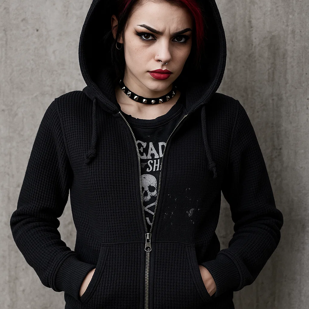 Fine gauge yarn Women’s Waffle Knit Hoodie white label service China