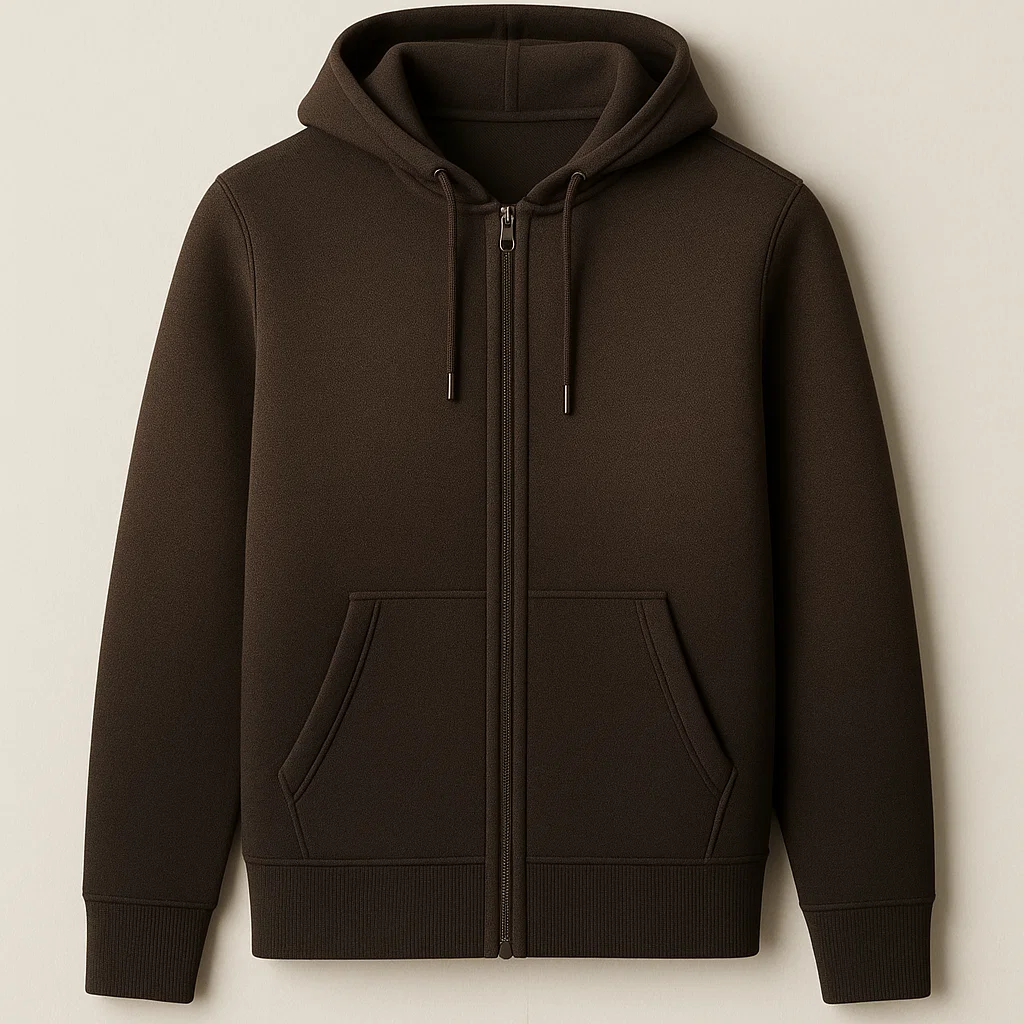 GRS certified Double Knit Full Zip Hoodie private label supplier China