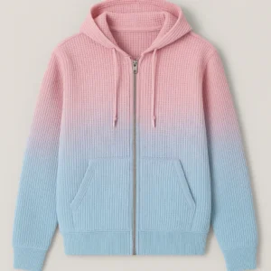 GRS certified Waffle Knit Zip Up Hoodie direct factory source China