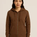 Heavyweight knit Ladies Waffle Knit Zip bulk supplier China