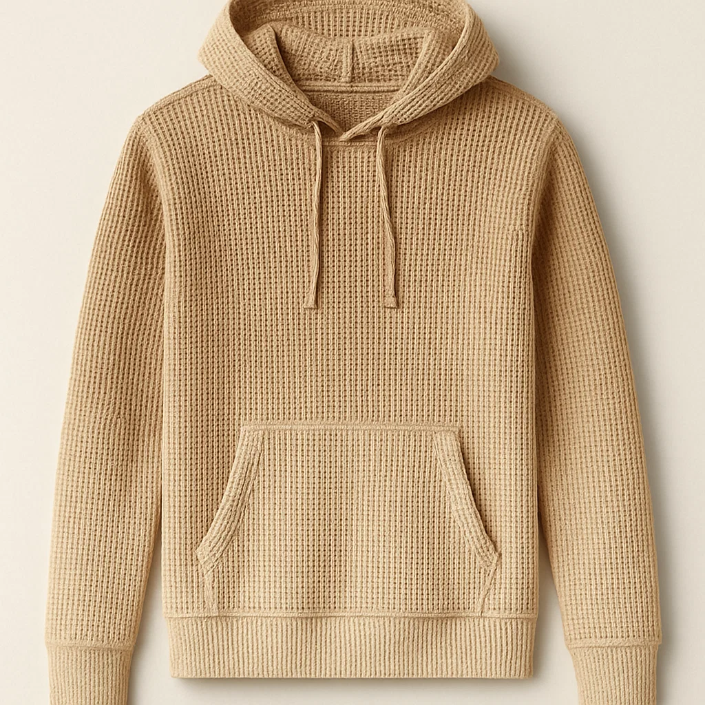 High gauge knit Midweight Breathable Waffle knit hoodie direct manufacturer China