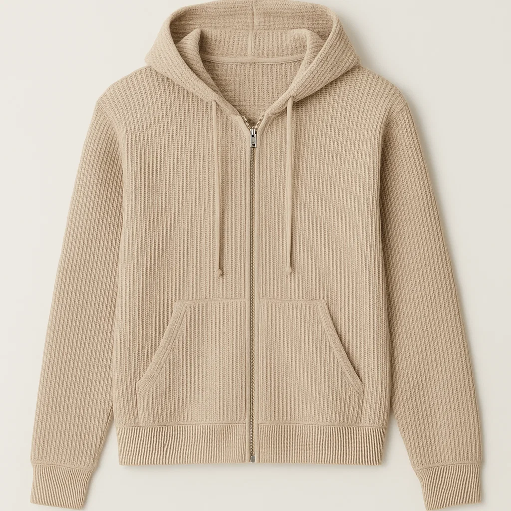 Low MOQ Waffle Knit Zip Up Hoodie bulk production China