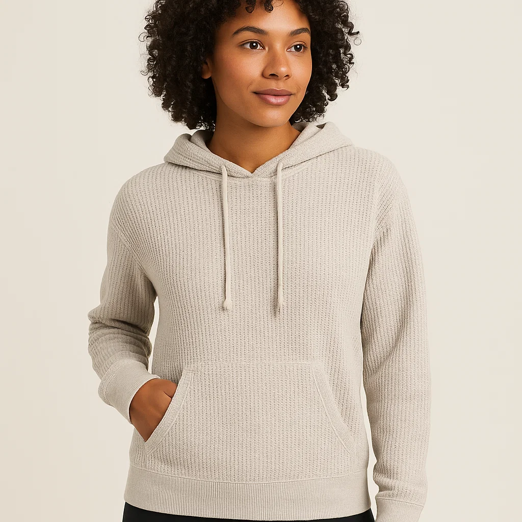 Low impact dyeing Ladies Waffle Knit Zip global exporter China