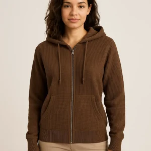 Moisture wicking Women’s Waffle Knit Hoodie China supplier