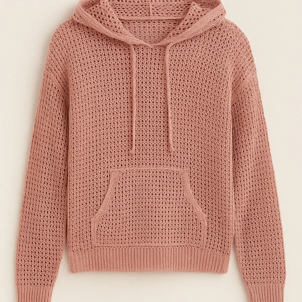 Moisture wicking loose knit hoodie China manufacturer