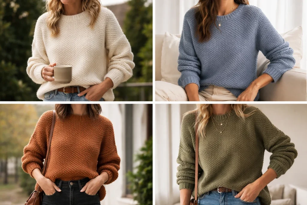Moss stitch sweaters knitwear