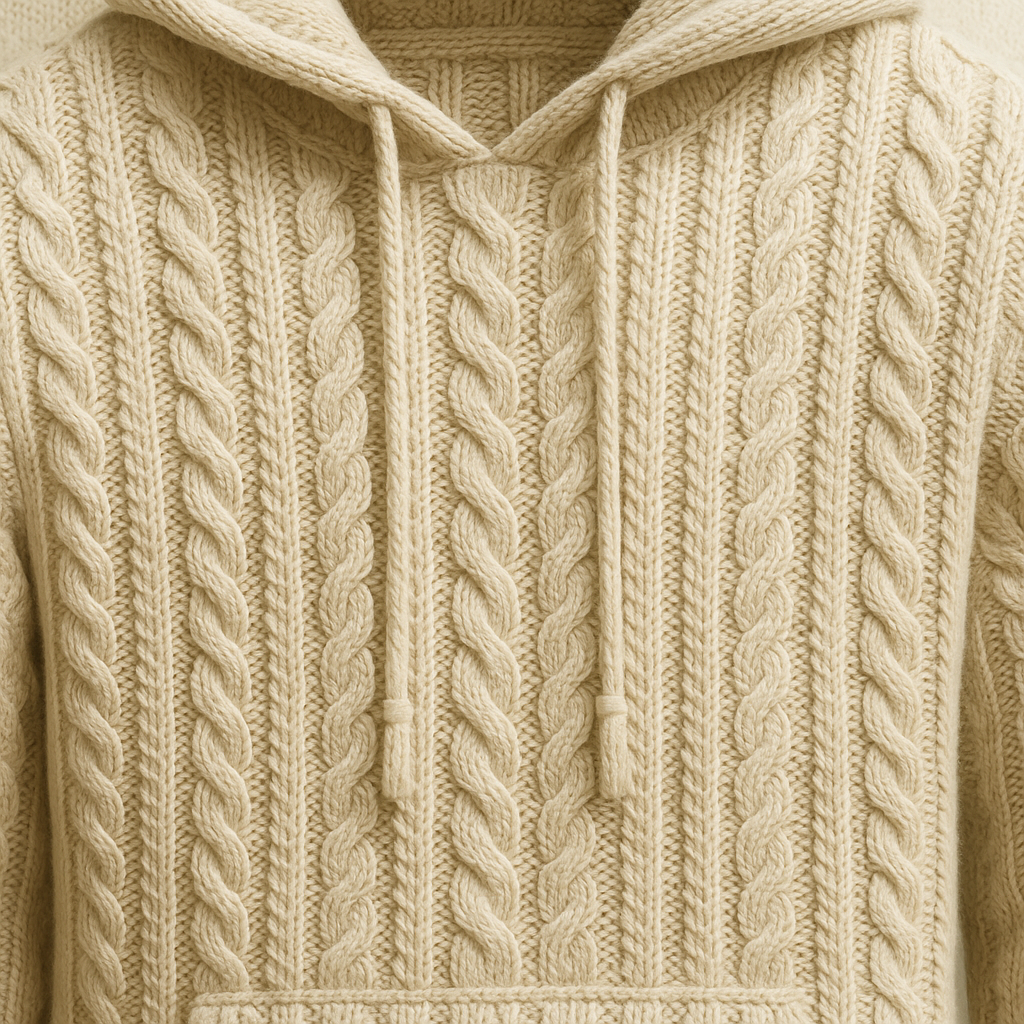 ODM supported cable knit hoodie sweater factory China