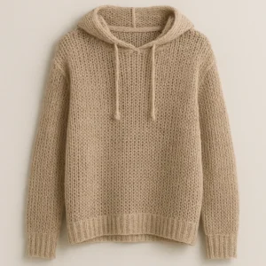 RWS certified Airy Open Knit Hoodie production plant China