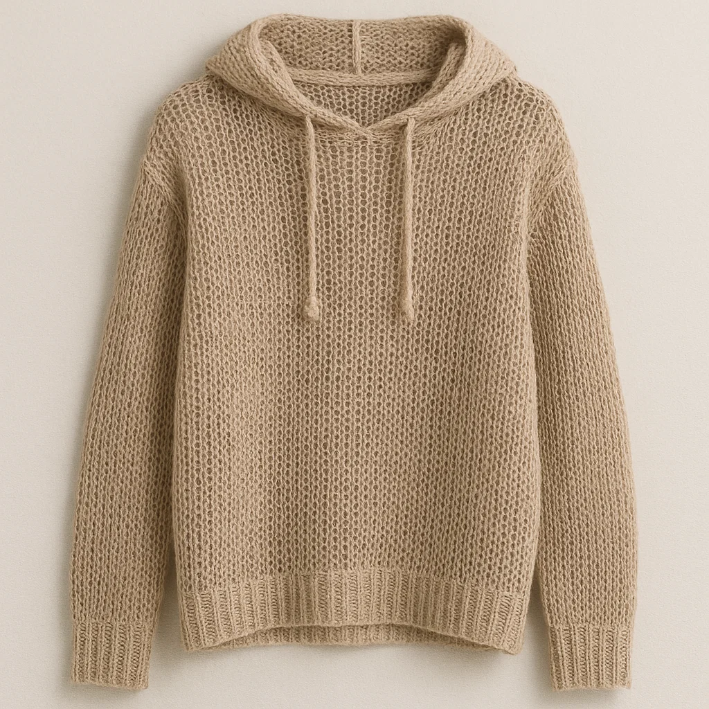 RWS certified Airy Open Knit Hoodie production plant China