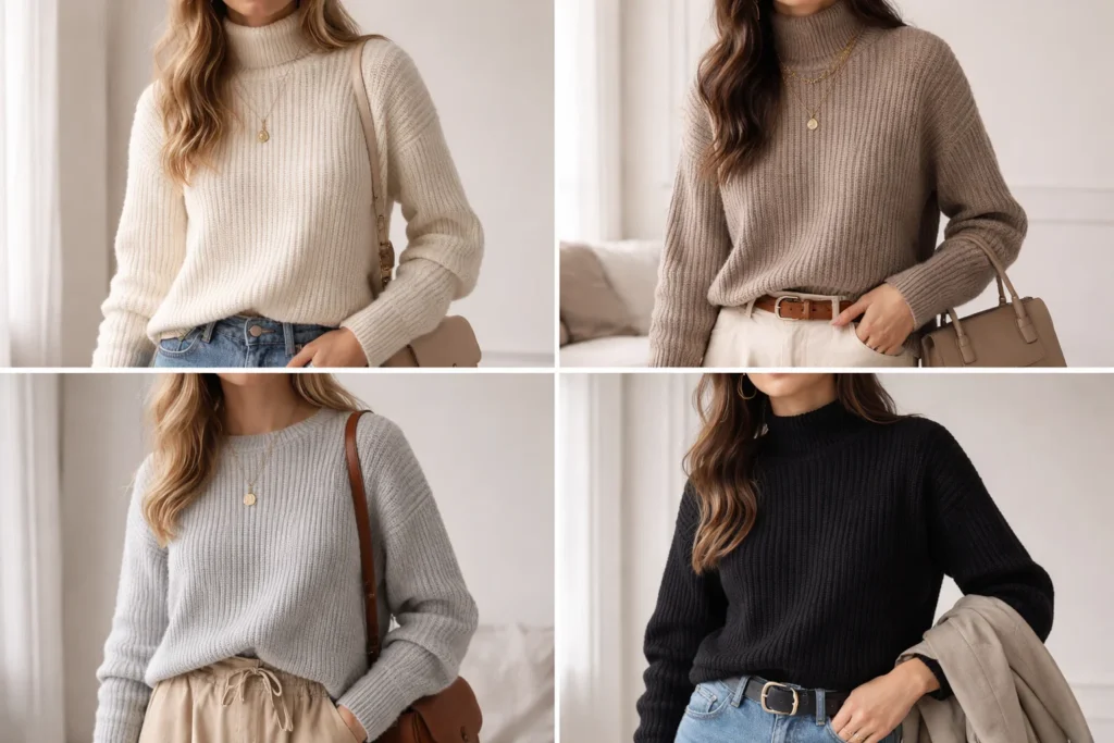 Rib Knit Sweaters knitwear type