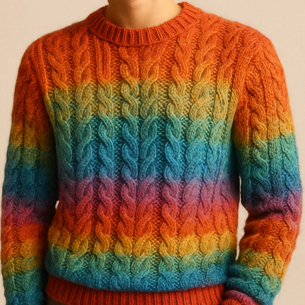 bulk order Multi-Color Cable Knit Sweater company
