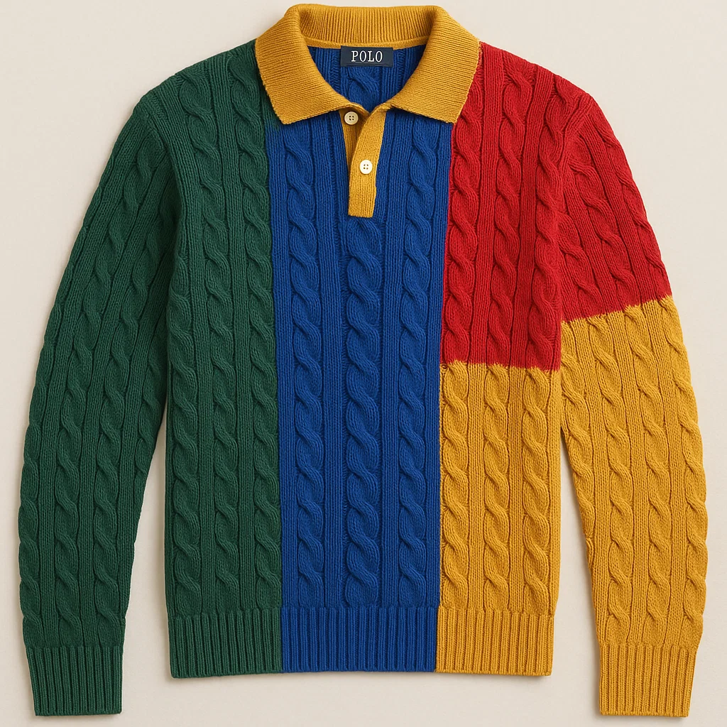 bulk order Polo Cable Knit Sweater supplier