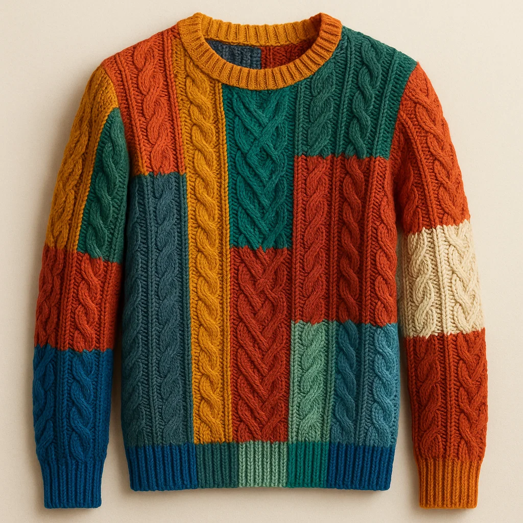 china Multi-Color Cable Knit Sweater factory