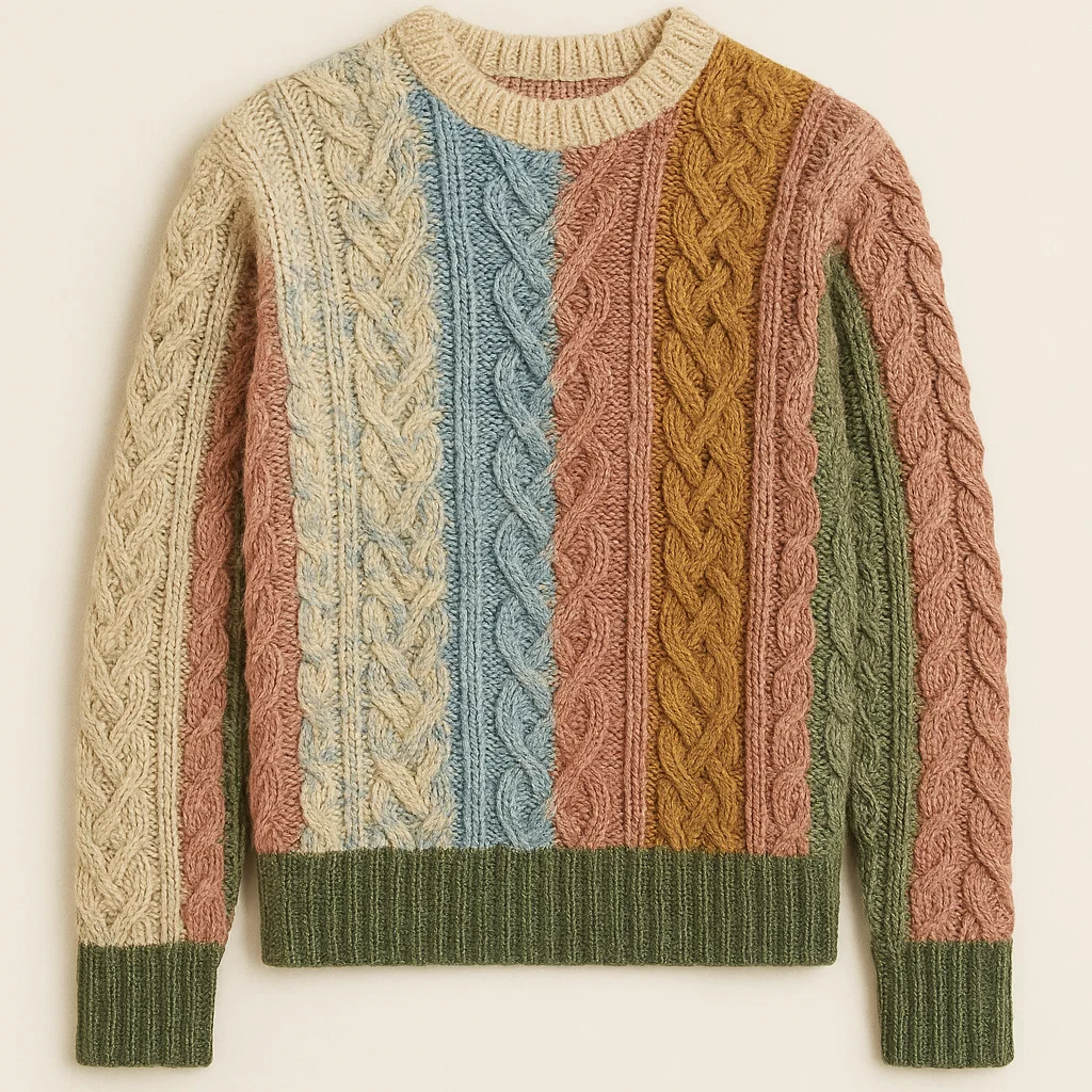 china custom wool blend cable knit pullover factory