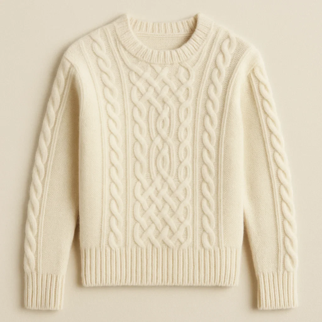 custom Cashmere Cable Knit Sweater manufacturer