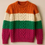 custom Multi-Color Cable Knit Sweater manufacturer