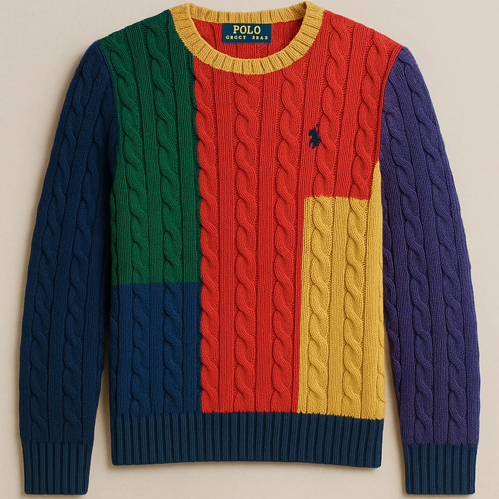 custom Polo Cable Knit Sweater company