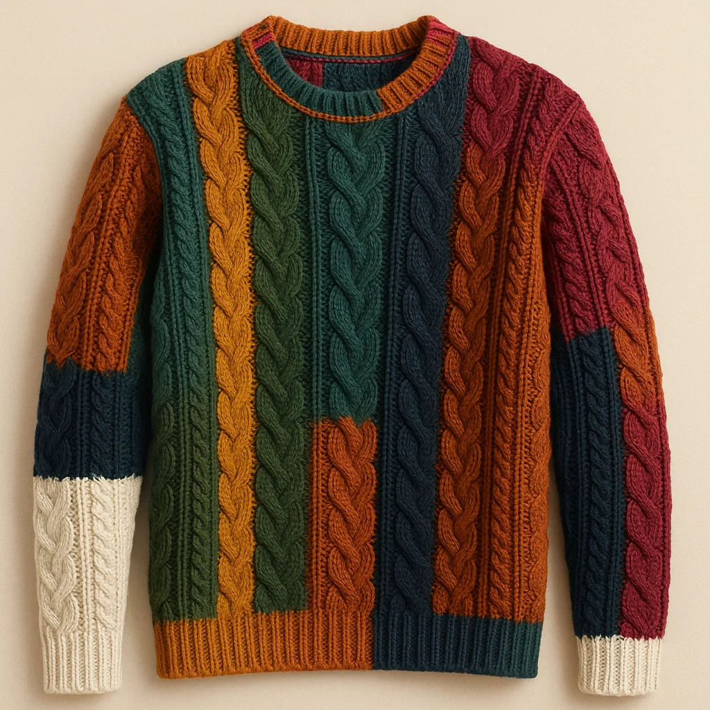 oem Multi-Color Cable Knit Sweater supplier