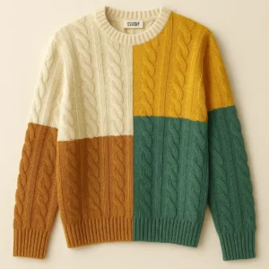 oem custom Organic Cotton Cable Knit Sweater Sustainable manufacturer