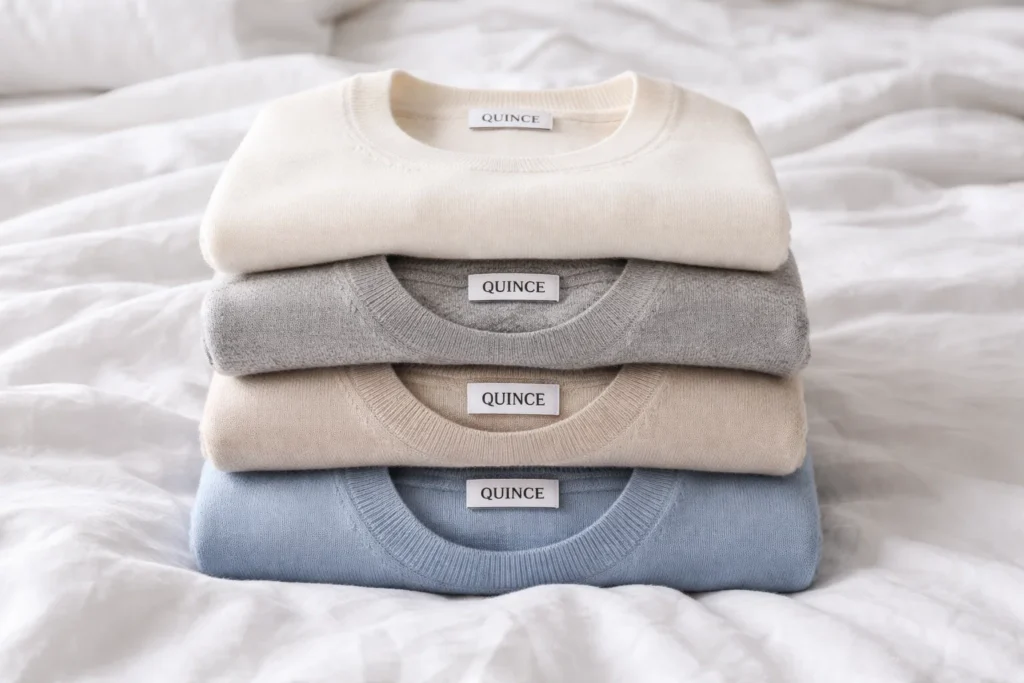 quince cashmere sweaters multi color