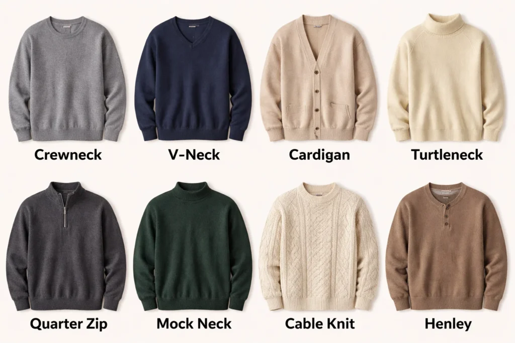 sweaters vs different knits