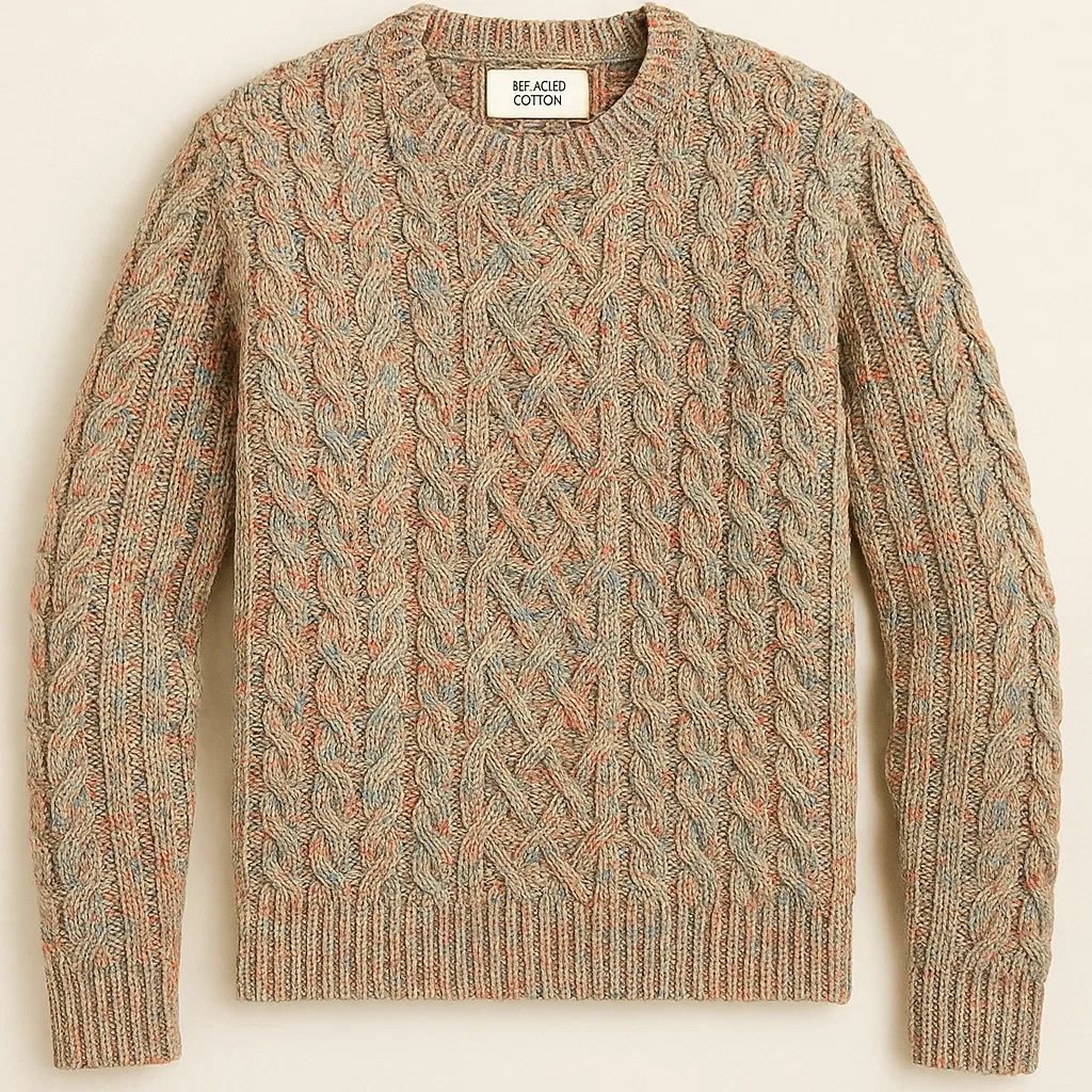 wholesale Recycled Cotton Cable Knit Sweater manufacturer oem