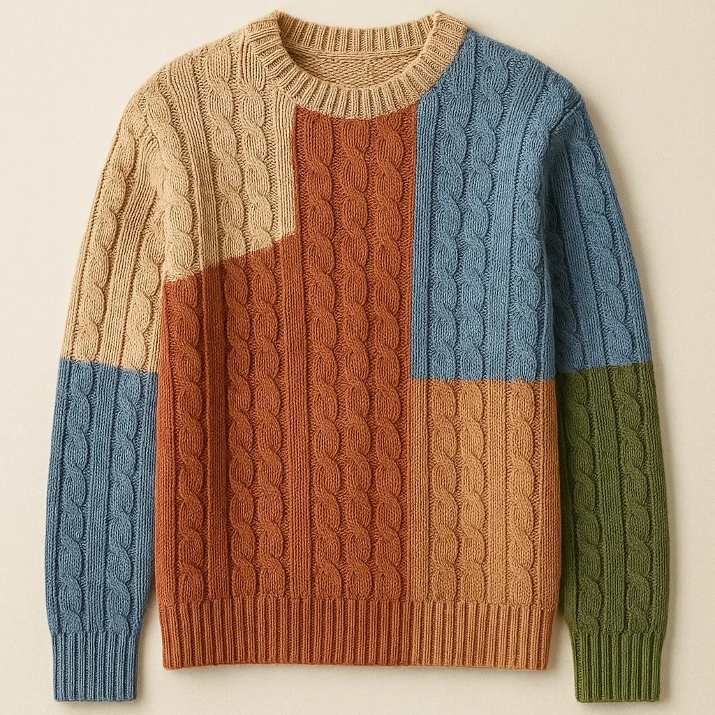 wholesale oem Organic Cotton Cable Knit Sweater Sustainable factory