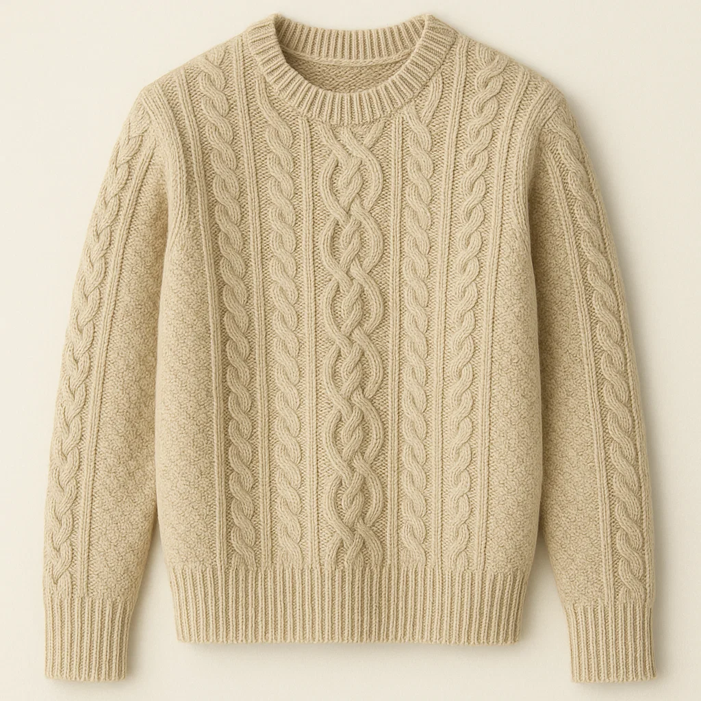 wholesale wool blend cable knit pullover supplier