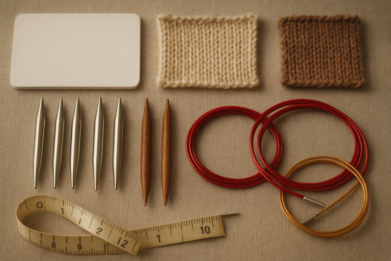 Best interchangeable knitting needle set for DK and worsted coverage — interchangeable tips and cables