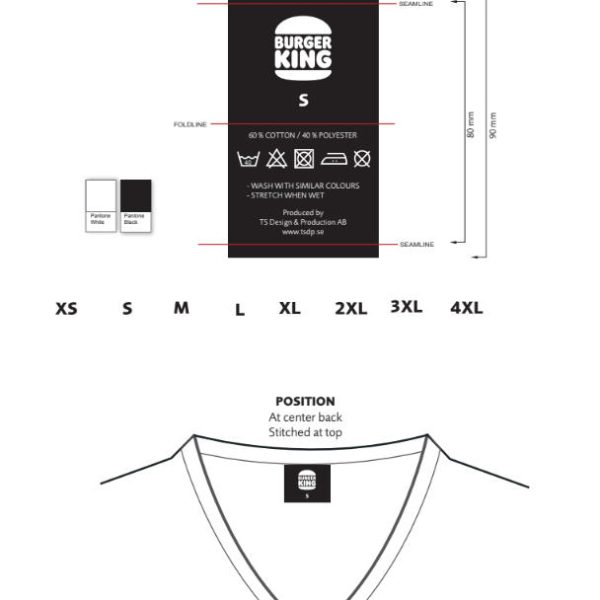 custom labels trims care tags label for burger king unifoms projects