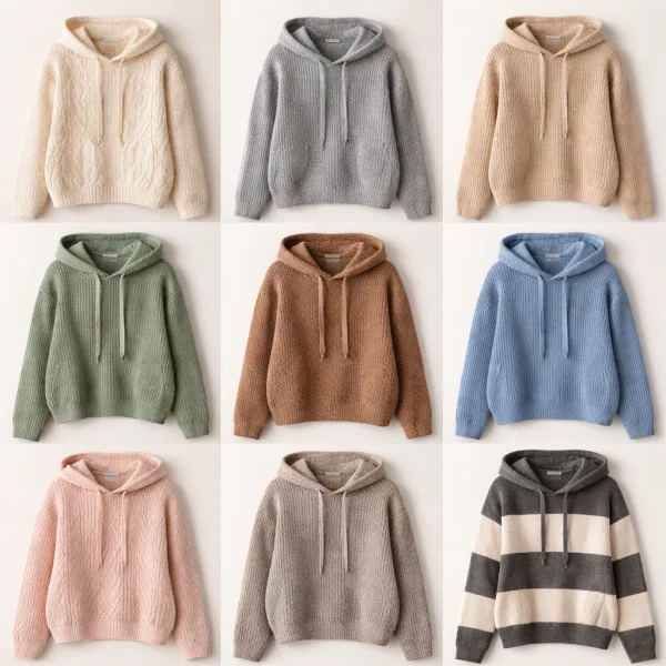 different kinds of knit hoodie